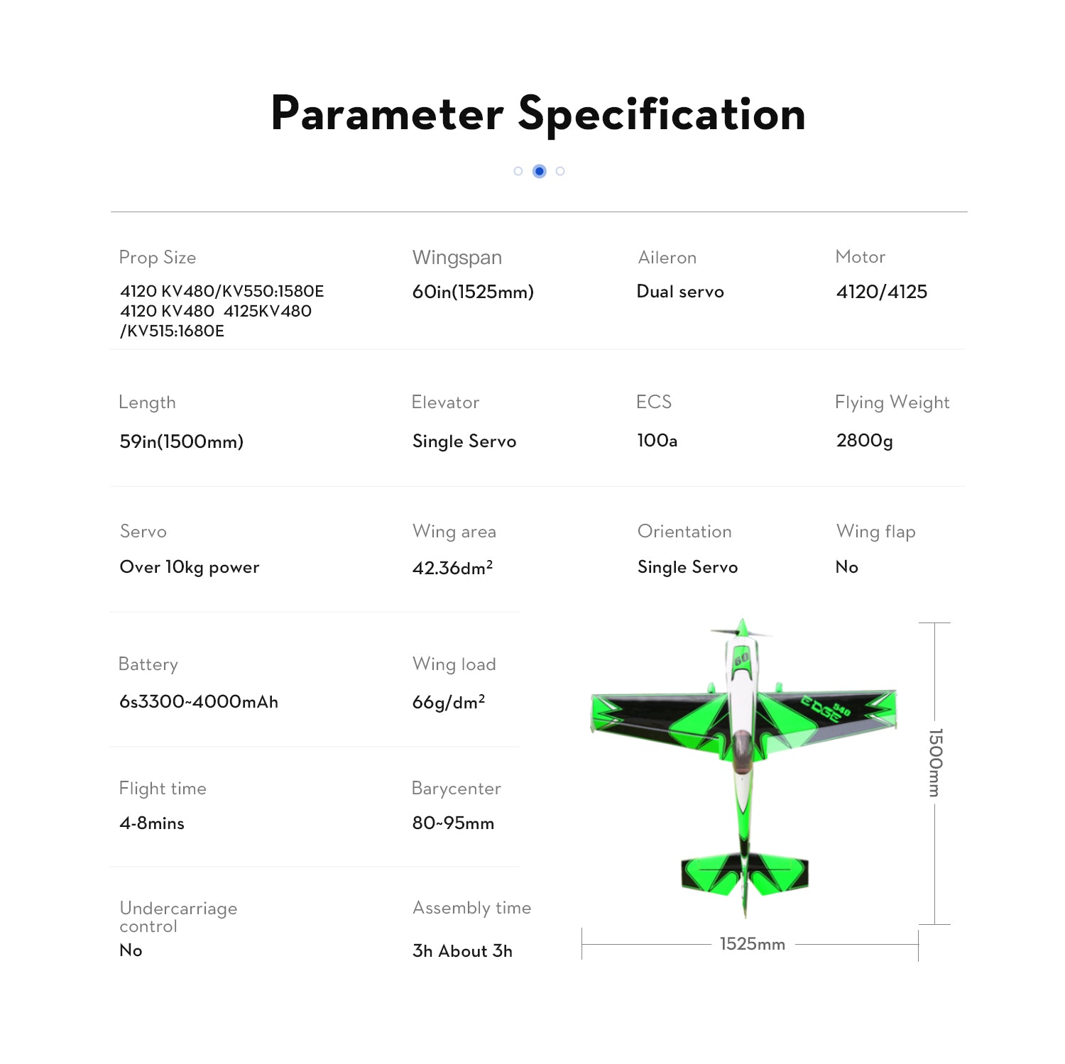 OMP Hobby 60" Edge 540 green Kevlar Reinforced power combo